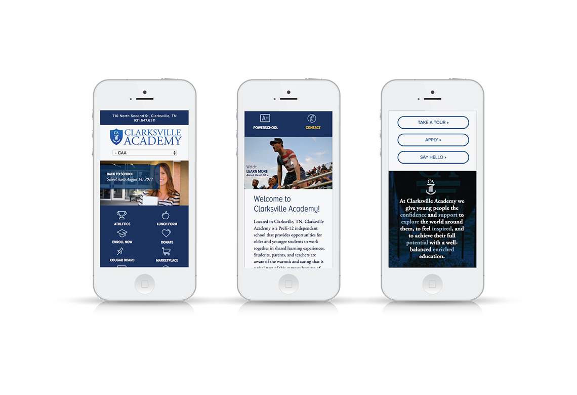 iPhone Private School Web Design by Thrive Creative Group