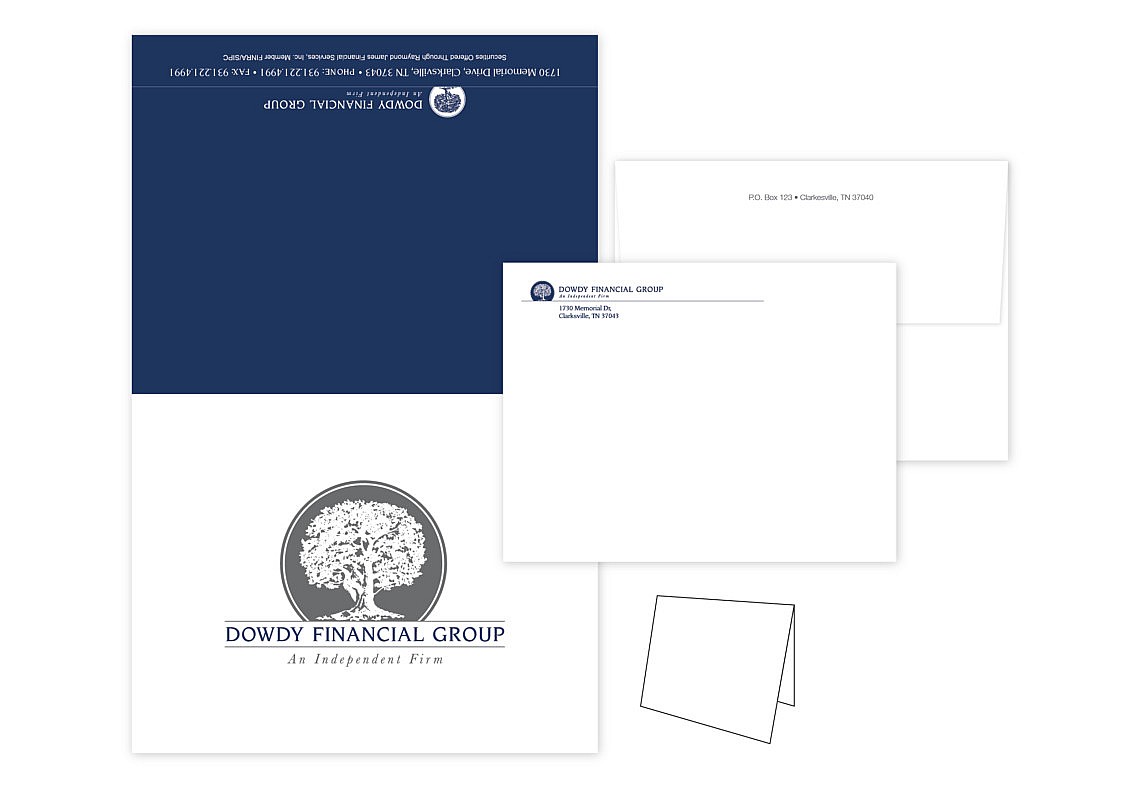 Financial Custom Brand Design Note Card and Envelopes