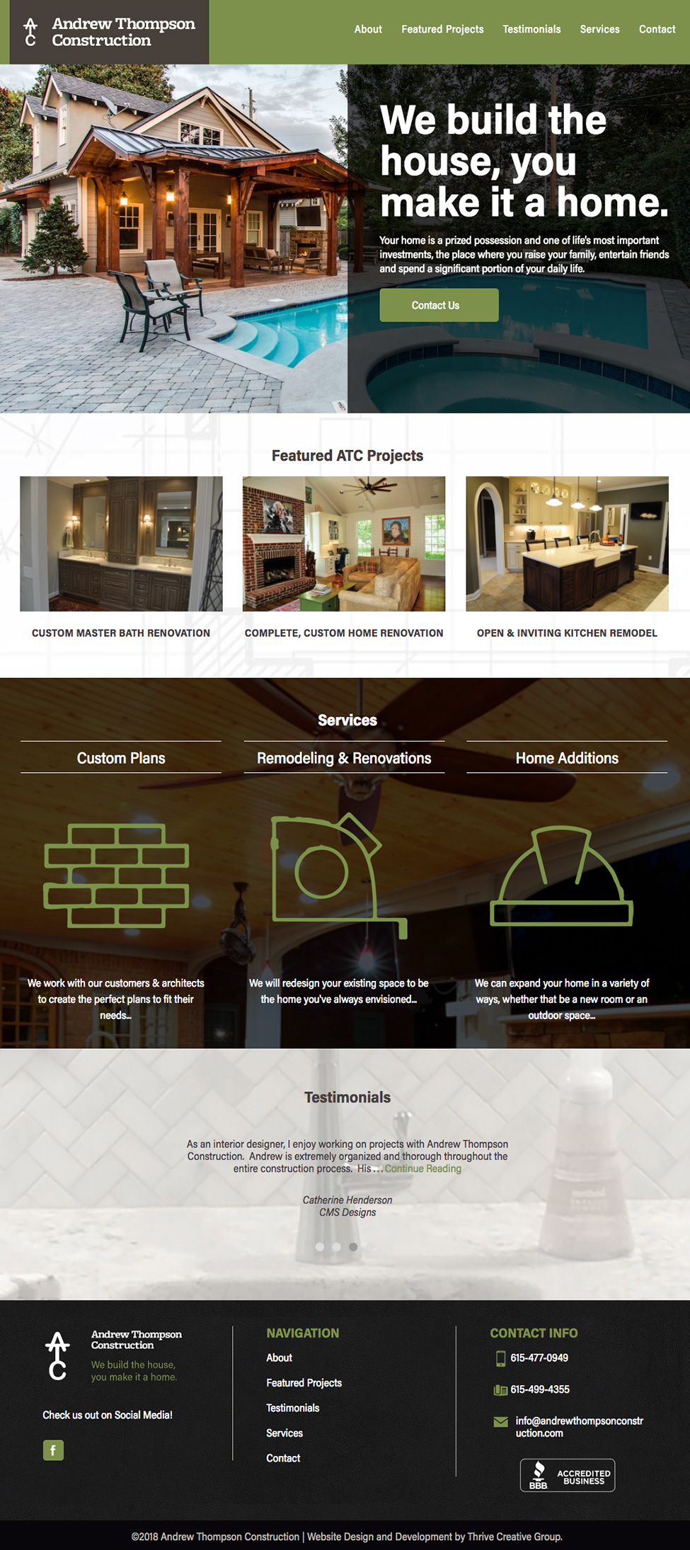 Andrew Thompson Construction Website Home Page
