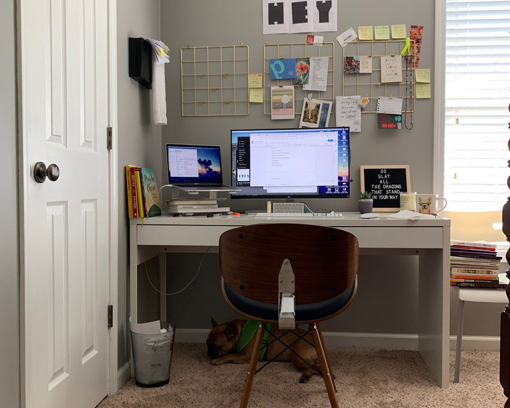 Work From Home Desk Setup of Graphic Designer