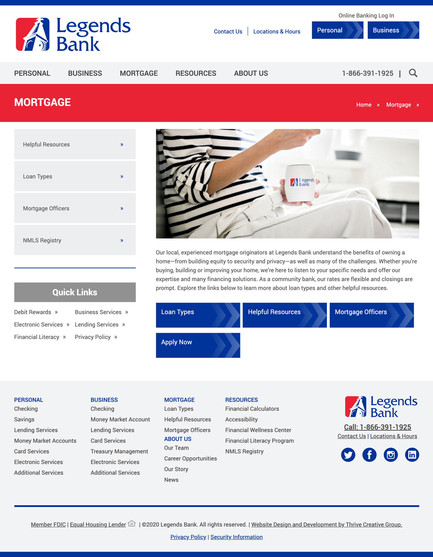 Mortgage Interior Page Best-Bank Website Design Winner